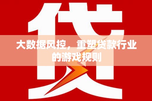 凌源大数据风控，重塑贷款行业的游戏规则