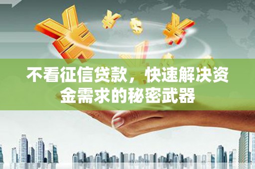 凌源不看征信贷款，快速解决资金需求的秘密武器