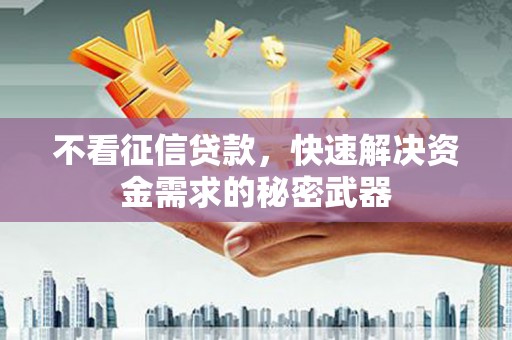 凌源不看征信贷款，快速解决资金需求的秘密武器