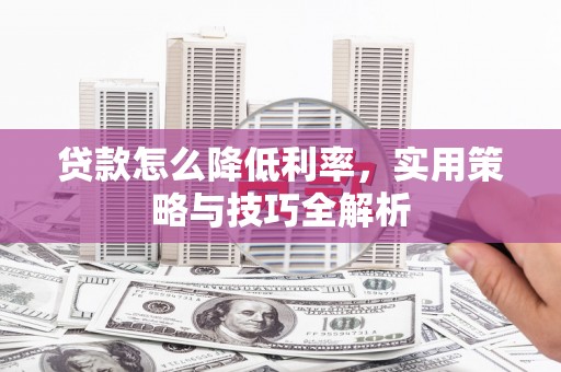凌源贷款怎么降低利率，实用策略与技巧全解析