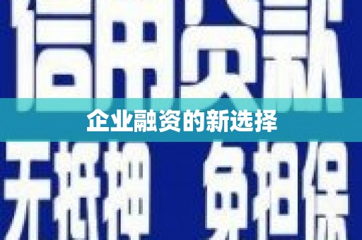 凌源企业融资的新选择